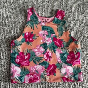 J Crew Crewcuts Active Floral Tank Top/Bra for girls size 7